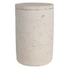 Pot avec couvercle en ciment écru moucheté h16.5cm - Organic