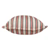 Pouf d'extérieur en tissu rayé rose et émeraude 80x80cm - Sola