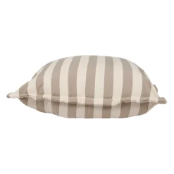 Pouf d'extérieur en tissu rayé beige et écru 80x80cm - Sola