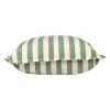 Pouf d'extérieur en tissu rayé sauge et écru 80x80cm - Sola