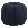 Pouf en tissu bouclette bleu marine - Paris