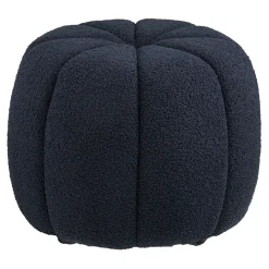 Pouf en tissu bouclette bleu marine - Paris