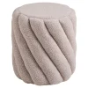 Pouf en tissu bouclette gris - Salina