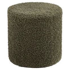 Pouf en tissu bouclette vert - Emily