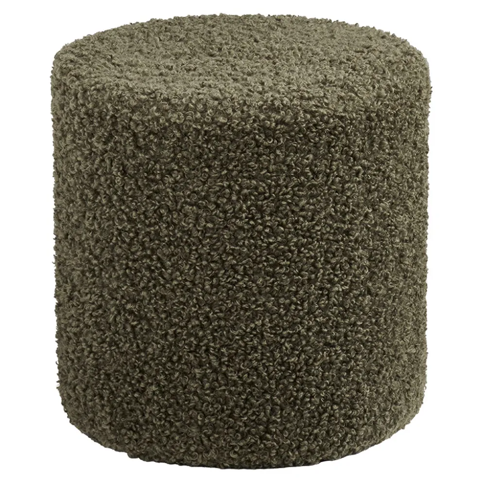 Pouf en tissu bouclette vert - Emily