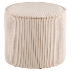 Pouf en tissu côtelé beige - Will