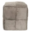 Pouf en tissu côtelé tressé taupe - Scarlett