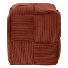 Pouf en tissu côtelé tressé terracotta - Scarlett