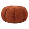 Pouf rond en tissu terracotta - Aniak