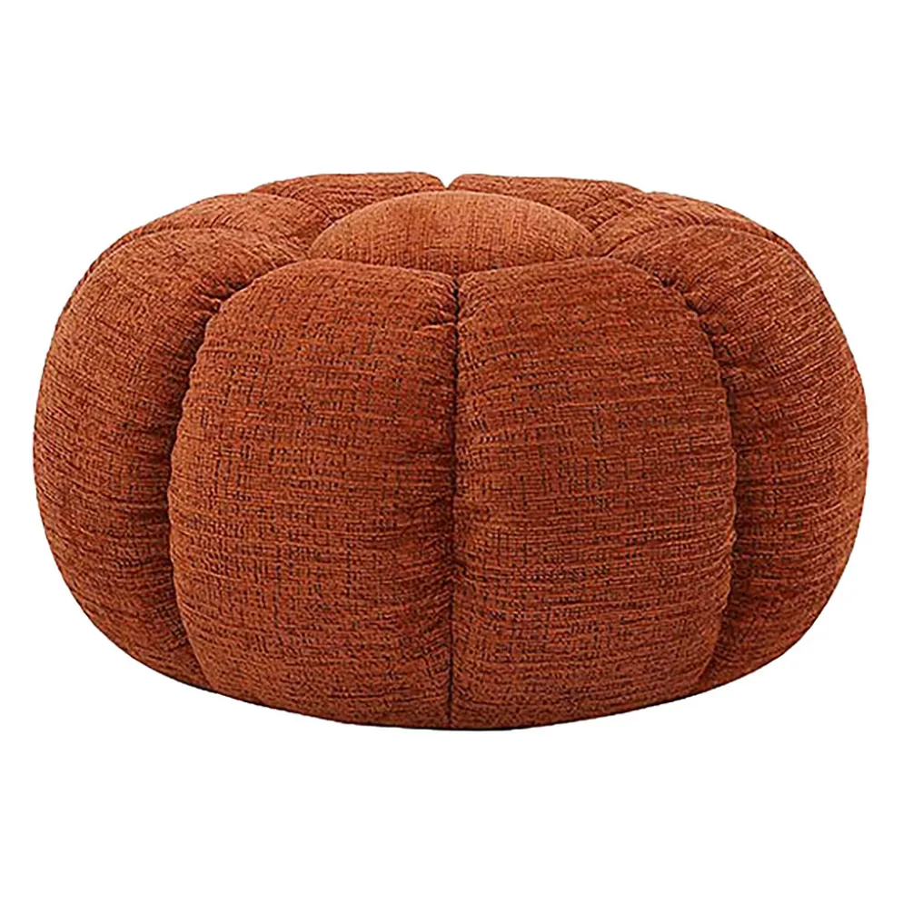 Pouf rond en tissu terracotta - Aniak