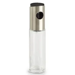Pulvérisateur d'huile ou vinaigre en verre et acier inoxydable h18cm