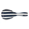 Repose cuillère en porcelaine rayé indigo et blanc - Medi