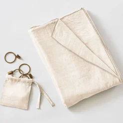 Rideau ajustable en lyocell pampa avec 8 anneaux pince 140x270cm - Lysandre