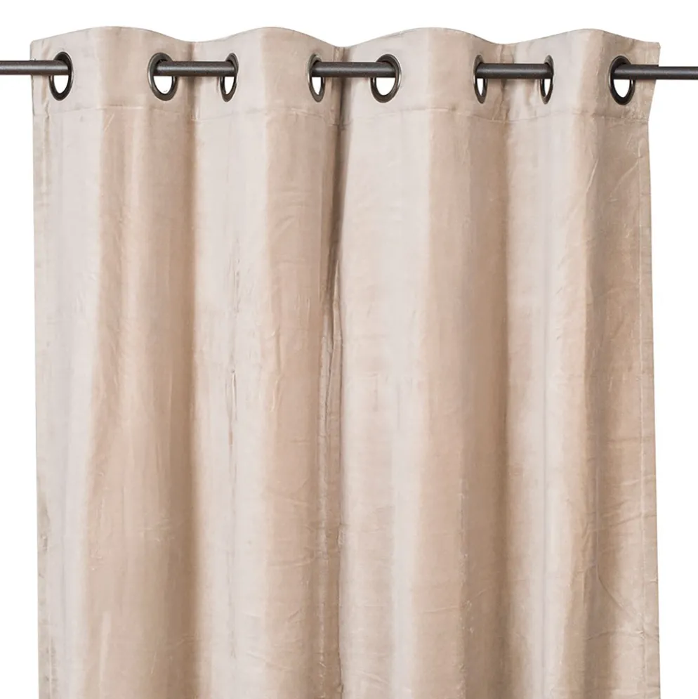 Rideau delhi craie en velours 135x300cm