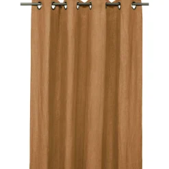 Rideau en lin et coton tabac avec œillets 130x280cm - Fagari
