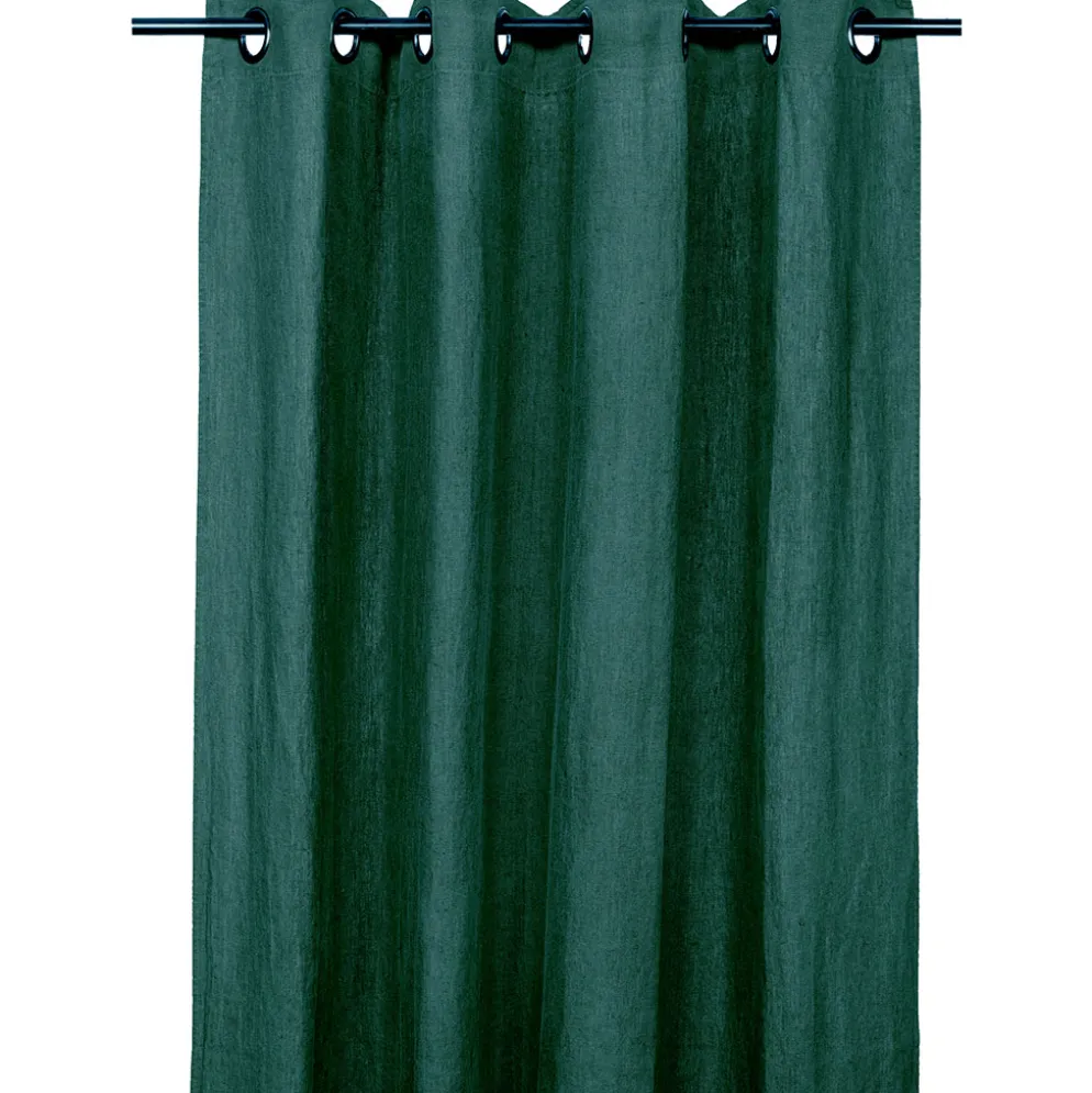Rideaux en lin et coton kaki avec œillets 130x280cm - Figari