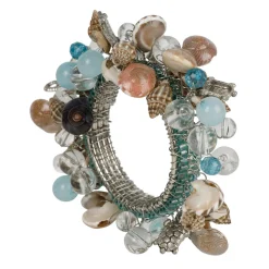 Rond de serviette cauri en perle et verre