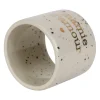 Rond de serviette "Mamie d'amour" en grès blanc moucheté d4cm