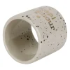 Rond de serviette "Papi d'amour" en grès blanc moucheté d4cm