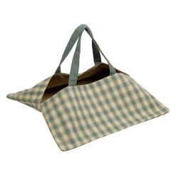 Sac à tarte à carreaux en coton sauge 40x40cm - Campagne