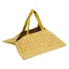 Sac à tarte à carreaux en coton jaune 40x40cm - Campagne