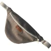 Sac banane en velours taupe
