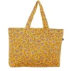 Sac cabas fleuri en lin ocre - Samara