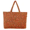 Sac cabas fleuri en lin terre brulée - Samara