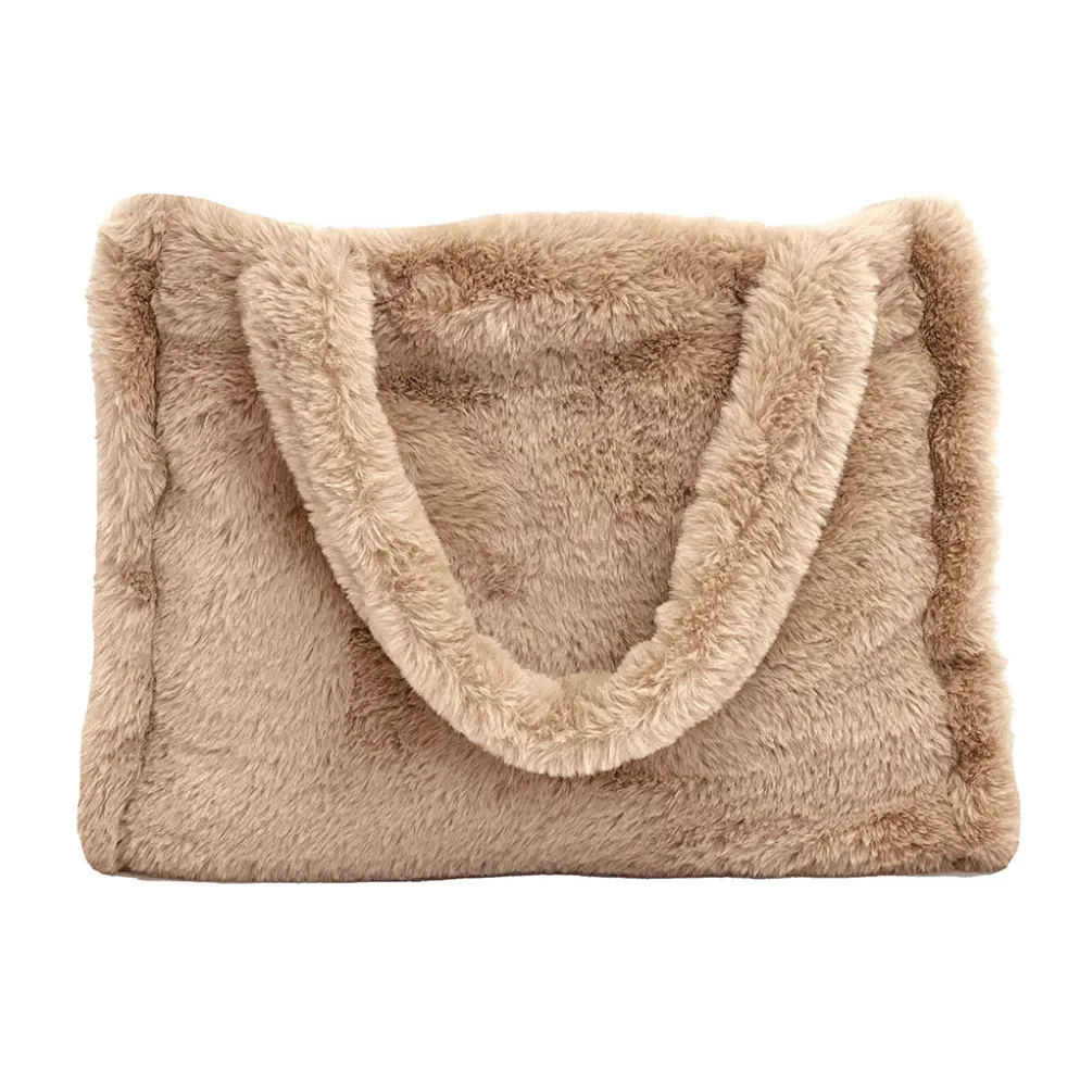 Sac en fausse fourrure beige - Chamonix