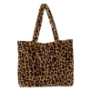 Sac en fausse fourrure léopard beige et brun - Félien