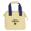 Sac isotherme en coton rayé jaune et bleu - Solencia