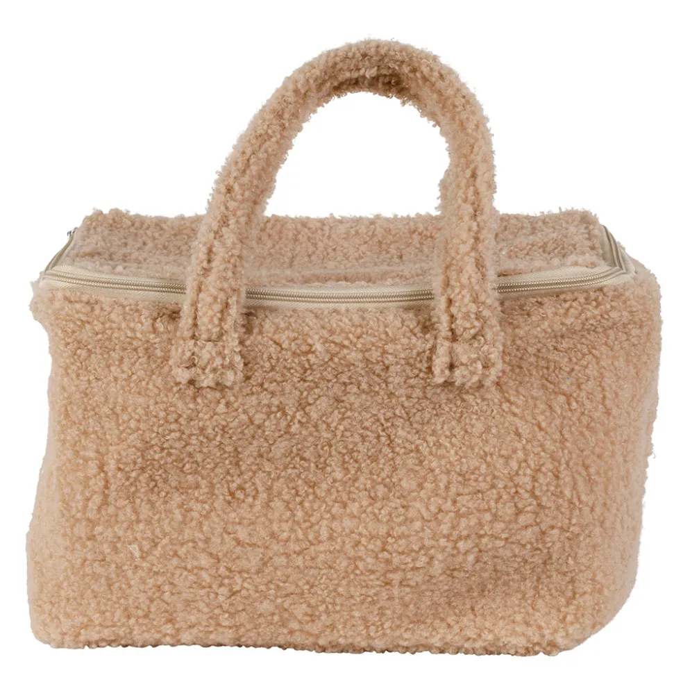 Sac isotherme en tissu bouclette beige - Funky