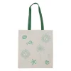 Sac tote bag en coton écru et vert - Vencia