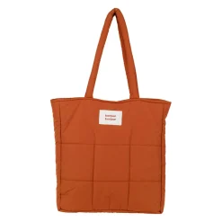 Sac tote bag en tissu matelassé terracotta - Quilted