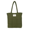 Sac tote bag en tissu matelassé vert - Quilted