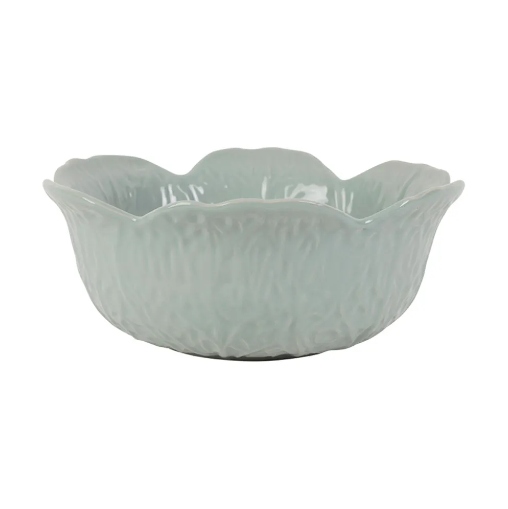 Saladier chou en grès vert d'eau d22cm