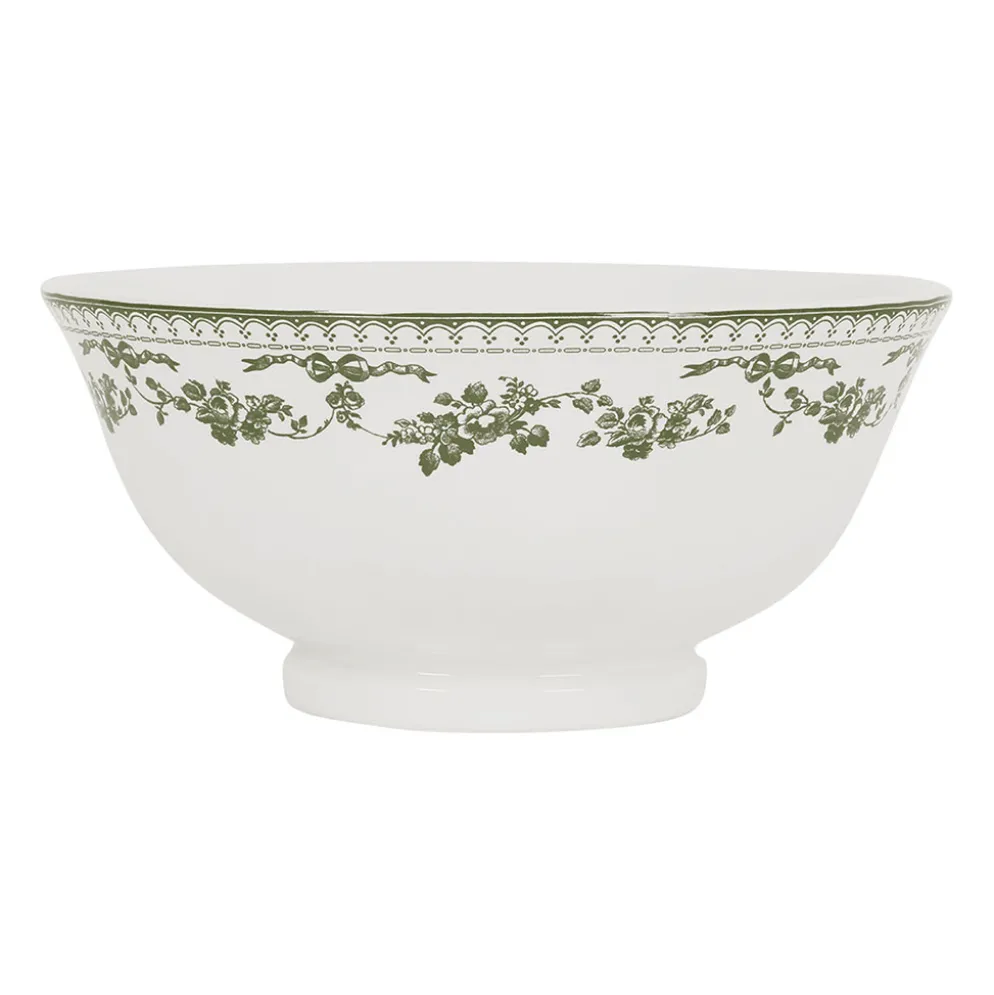 Saladier en faïence vert d26cm - Faustine