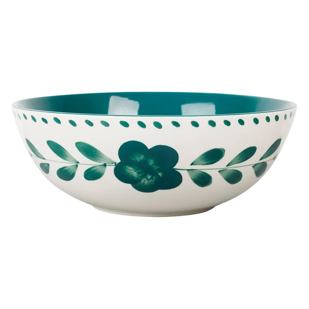Saladier en grès émeraude et blanc d20cm - Bellagio