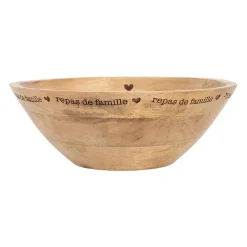 Saladier en manguier naturel d30cm - Famille
