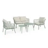 Salon de jardin 5 places vert sauge et beige - Nixie