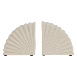 Serre-livre en grès blanc cassé h11cm - Mer