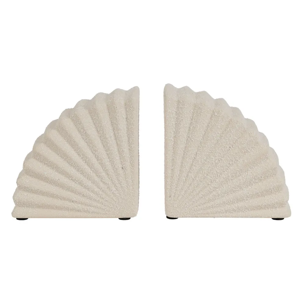 Serre-livre en grès blanc cassé h11cm - Mer