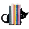 Serre-livres chat en métal noir