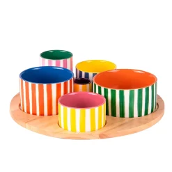 Service aperitif 6 pièces en porcelaine multicolore - Buenos Aires