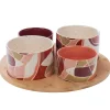 Service apéritif 4 pièces en grès terracotta d30cm - Elena