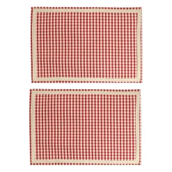 Set de 2 sets de table mami-car rouge en coton