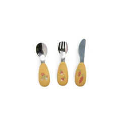 Set de couverts en silicone 3 pièces - Trois petits lapins