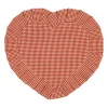 Set de table cœur en coton rouge 35x30cm - Campagne