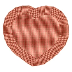 Set de table cœur en coton rouge 35x30cm - Campagne