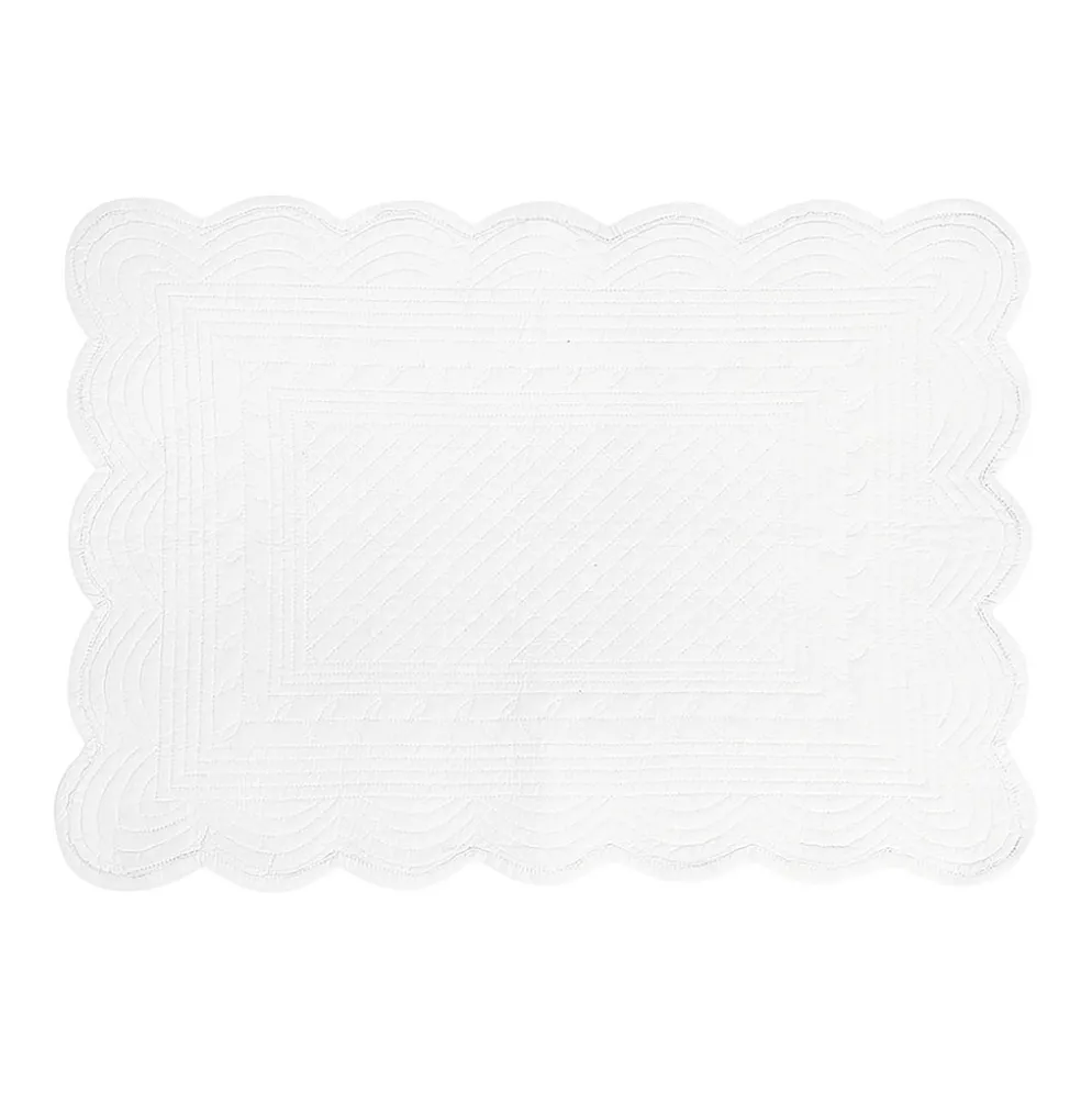 Set de table rectangulaire blanc en coton